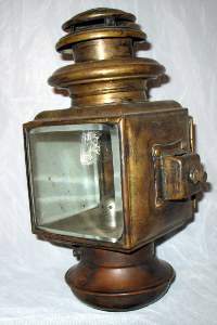 side view of brass right hand side lamp