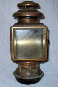 side view of brass right hand side lamp