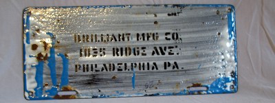 back of 1915 Pennsylvania license plate