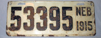 1915 Nebraska license plate