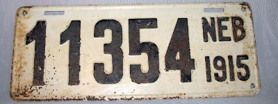 1915 Nebraska license plate