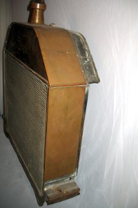 side view of ford brass radiator