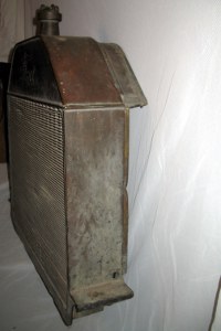 side view of ford brass radiator