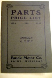 cover of 1905 - 1907 Buick Parts Price List