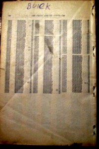 1915 Buick price list index