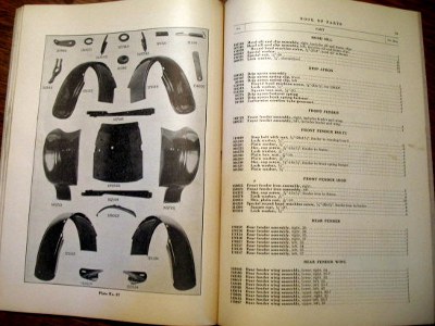 1924 Buick book of parts inner pages