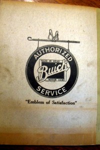 1924 Buick book of parts back cover