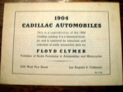 1904 Cadillac Runabout brochure cover