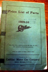 1909-1910 Cadillac price list