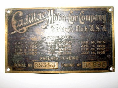 cadillac body tag