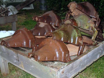 top view of Model T pans