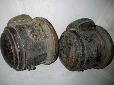 unmarked brass headlamps side view