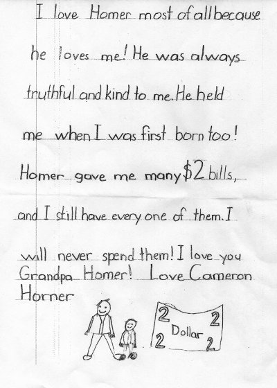Cameron Horner drawing, remembering Homer